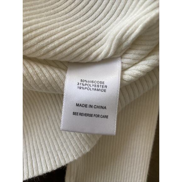 Lucy Paris Women's Small Ivory Ribbed Assymetrical Neckline‎ - Picture 5 of 5